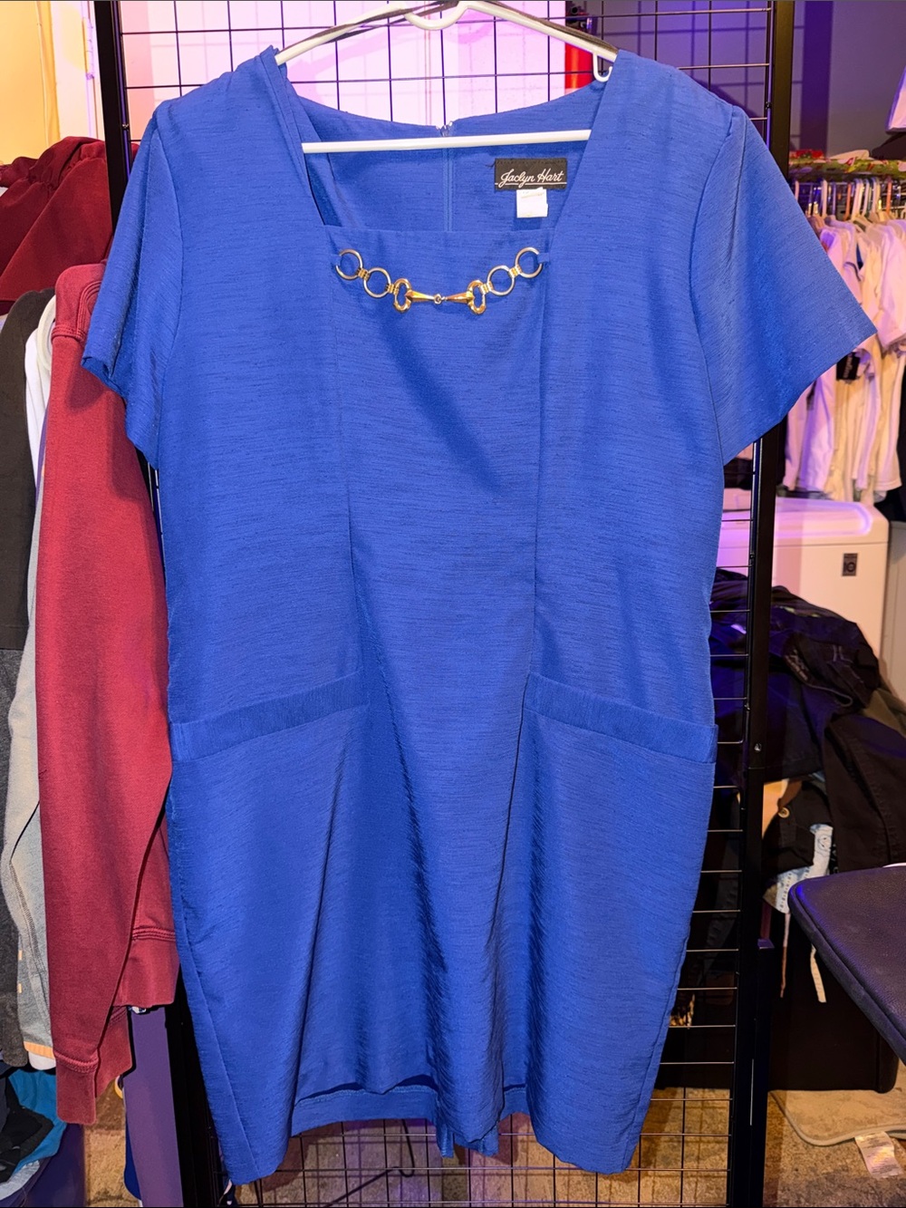 Jaclyn Hart Royal Blue Dress Size 18 Gold Chain cocktail